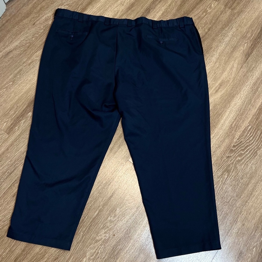 Mens Navy Blue Dress Pants Straight Leg Pleated Front‎ Trousers 54*28 Profession